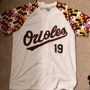Orioles White and Multicolor Baseball Jersey